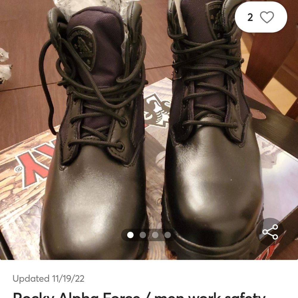ALPHA FORCE BOOTS  5 pair sz 8, 8.5, 9, 9.5, & 10